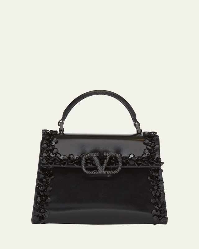 VSLING Mini Sequined Leather Top-Handle Bag